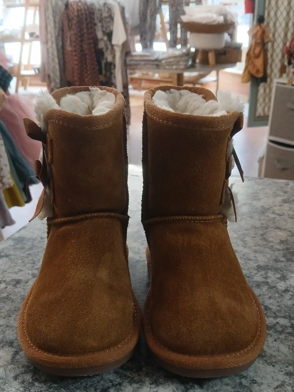 Koolaburra By Ugs Kids Brown Faux-Shearling  Boots Sz 7